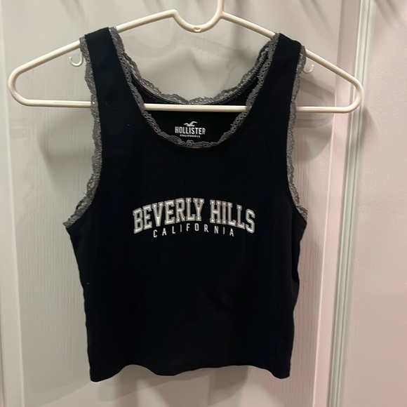 Hollister, small black tank top with gray trim “Beverly Hills California” - Picture 1 of 4